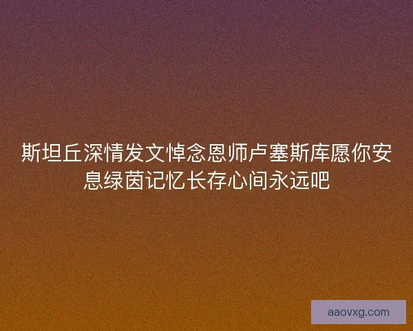 斯坦丘深情发文悼念恩师卢塞斯库愿你安息绿茵记忆长存心间永远吧