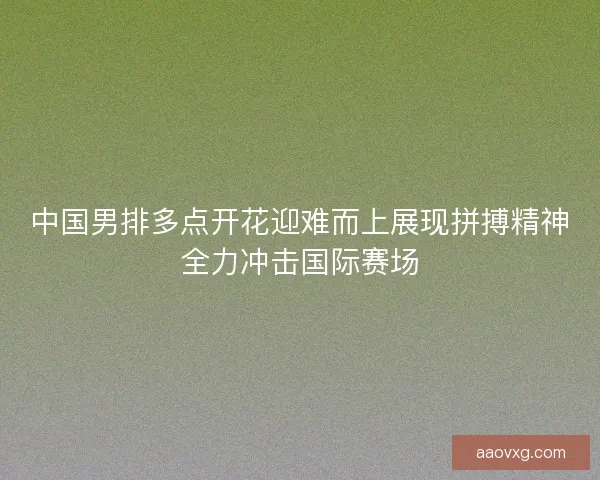 中国男排多点开花迎难而上展现拼搏精神全力冲击国际赛场