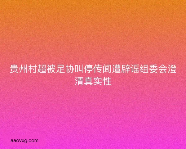 贵州村超被足协叫停传闻遭辟谣组委会澄清真实性